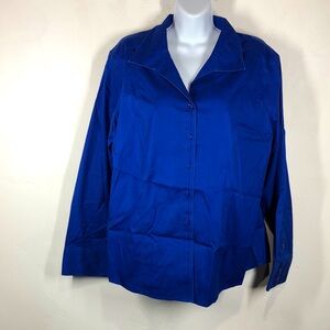 Chico’s blue button down no-iron blouse size Chico’s 3/XL